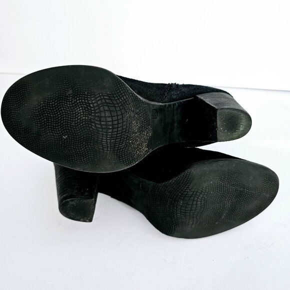 Crown Vintage Black Ankle Boots 8.5M Leather Block Heel‎ Womens Liberty《974》B - Picture 9 of 9